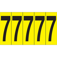Individual Adhesive Number Markers, 7, 3-7/8" H, Black on Yellow Superchem Industries