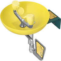 Eye/Face Wash Station, Wall-Mount Installation, Plastic Bowl Superchem Industries