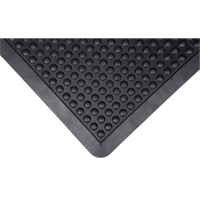 Tapis antifatigue en d&ocirc;me, &agrave; bulles, 2' x 3' x 1/2", Noir, Caoutchouc Superchem Industries