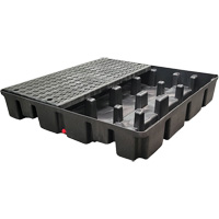 Palette emboîtable sans drain pour contr&ocirc;le des d&eacute;versements, Capacit&eacute; de d&eacute;versement 66 gal. US, 49" x 49" x 10,5" Superchem Industries