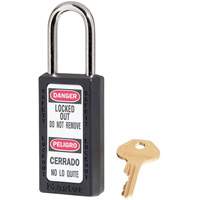 Cadenas de s&eacute;curit&eacute; Zenex 411, Noir, Cl&eacute;s identiques, Thermoplastique, Largeur de 1-1/2" Superchem Industries