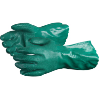 Chemstop Gloves with Crushed Ceramic-Powder Grip Finish, Size Medium/8, 12" L, Nitrile, Cotton Jersey Inner Lining, 40-mil Superchem Industries