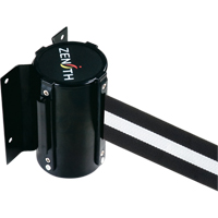 Barri&egrave;re &agrave; fixation murale, Acier, Fixation par vis, 7', Ruban Noir/Blanc Superchem Industries