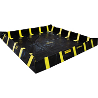 QuickBerm&reg; Containment Berm with Inside Wall Supports, 475 US gal. Capacity, 8' W x 8' L x 12" H, Snap-Up Bracket Superchem Industries