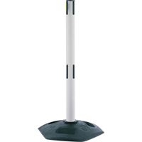 Poteau receveur robuste &agrave; ligne double, Hauteur de 38", Blanc Superchem Industries