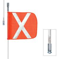 Safety Whip&reg; Heavy-Duty Whips, Threaded Mount, 3' High, Orange Superchem Industries