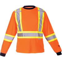 Chemise de s&eacute;curit&eacute; &agrave; manches longues, Polyester, Moyen, Orange haute visibilit&eacute; Superchem Industries