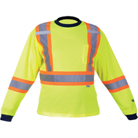Chemise de s&eacute;curit&eacute; &agrave; manches longues, Polyester, Moyen, Jaune lime haute visibilit&eacute; Superchem Industries