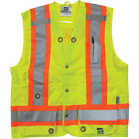 Veste de s&eacute;curit&eacute; pour arpenteur, Jaune lime haute visibilit&eacute;, Petit, Polyester Superchem Industries
