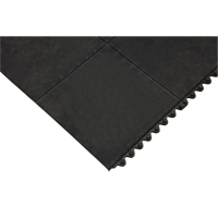 Tapis antifatigue, Lisse, 3' x 3' x 1/2", Noir, Caoutchouc naturel Superchem Industries