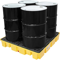 Palette de d&eacute;versements Poly-Slim-Line sans drain, Capacit&eacute; de d&eacute;versement 66 gal. US, 49" x 49" x 8,75" Superchem Industries