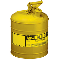 Safety Cans, Type I, Steel, 2 US gal., Yellow, FM Approved/UL/ULC Listed Superchem Industries