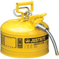 Bidons s&eacute;curitaires AccuFlow, Type II, Acier, 2,5 gal. US, Jaune, Homologu&eacute; FM/List&eacute; UL/ULC Superchem Industries