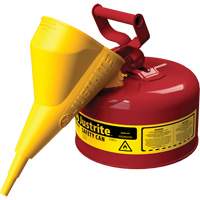 Safety Cans, Type I, Steel, 1 US gal., Red, FM Approved/UL/ULC Listed Superchem Industries