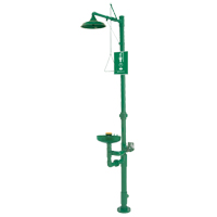 Combination Emergency Shower & Eye/Face Wash Station, Pedestal Superchem Industries