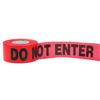 Standard Barricade Tape, English, 3" W x 1000' L, 2 mils, Red Superchem Industries