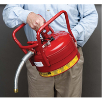 D.O.T. AccuFlow Safety Cans, Type II, Steel, 2.5 US gal., Red, FM Approved Superchem Industries