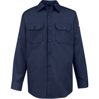 Flame-Resistant Work Shirts, Small, Navy Blue Superchem Industries