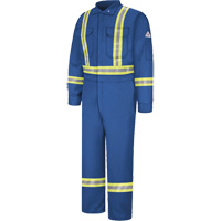 Flame-Resistant Premium Coveralls with Reflective Trim, Size 38, Royal Blue, 12.2 cal/cm² Superchem Industries