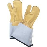 3-Finger Gloves, Medium, Grain Cowhide Palm Superchem Industries