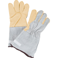 Standard-Duty Snug Wrist Work Gloves, Large, Grain Cowhide Palm Superchem Industries