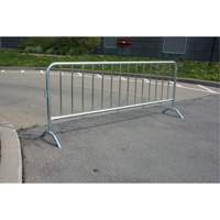 Portable Barrier, Interlocking, 102" L x 40" H, Silver Superchem Industries