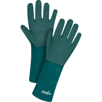 Gants verts &agrave; double enduit, 14" lo, PVC, Doublure en Jersey de coton, 70 mils Superchem Industries
