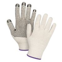 Heavyweight Dotted String Knit Gloves, Poly/Cotton, Single Sided, 7 Gauge, X-Small Superchem Industries