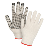Lightweight Dotted String Knit Gloves, Poly/Cotton, Single Sided, 7 Gauge, Small Superchem Industries