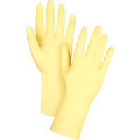 Premium Canary Yellow Chemical-Resistant Gloves, Size Small/7, 12" L, Rubber Latex, Flock-Lined Inner Lining, 18-mil Superchem Industries