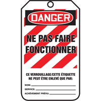 Lockout Tags, Plastic, 3-3/8" W x 5-5/8" H, French Superchem Industries