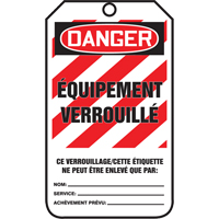 Lockout Tags, Cardstock, 3-3/8" W x 5-7/8" H, French Superchem Industries