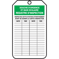 &eacute;tiquettes de s&eacute;curit&eacute; d'inspection et de contr&ocirc;le de l'&eacute;tat de l'&eacute;quipement, Papier cartonn&eacute;, 3-1/8" la x 5-7/8" h, Français Superchem Industries