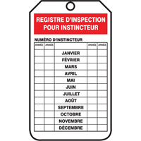 &eacute;tiquettes de s&eacute;curit&eacute; d'inspection et de contr&ocirc;le de l'&eacute;tat de l'&eacute;quipement, Plastique, 3-1/8" la x 5-7/8" h, Français Superchem Industries