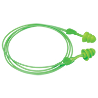 Bouchons d'oreilles r&eacute;utilisables Glide Trio, Avec cordon, Vrac - &agrave; nu, 27 dB NRR, Taille unique Superchem Industries