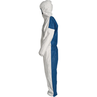 Hooded Coveralls, 4X-Large, Blue/White, Tyvek&reg; 400 D Superchem Industries