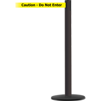 Montant pour syst&egrave;me Advance TensaBarrier, Acier, 36" h, Ruban Noir/Jaune, Longueur du ruban 7,5' Superchem Industries