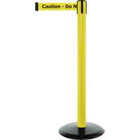 Montant pour syst&egrave;me Advance TensaBarrier, Acier, 36" h, Ruban Noir/Jaune, Longueur du ruban 7,5' Superchem Industries