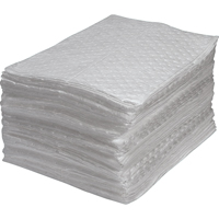 Premium Fine Fiber Sorbent Pads, Oil Only, 15" x 17", 25 gal. Absorbancy Superchem Industries