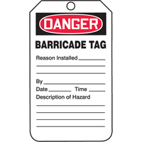 Safety Tags, Plastic, 3-3/8" W x 5-3/4" H, English Superchem Industries