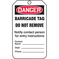 Safety Tags, Plastic, 3-3/8" W x 5-3/4" H, English Superchem Industries