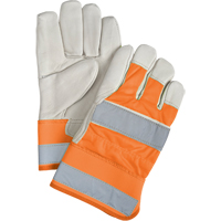 Gants d'ajusteur haute visibilit&eacute; de premi&egrave;re qualit&eacute;, Grand, Paume en Cuir fleur de vache, Doublure en Coton Superchem Industries