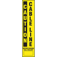 D&eacute;calcomanies pour piquet flexible de marquage - Caution Cable Line Superchem Industries