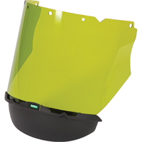 Visi&egrave;res V-Gard avec mentonni&egrave;re pour les travaux avec l'arc &eacute;lectrique, Polycarbonate, Teinte Vert Superchem Industries