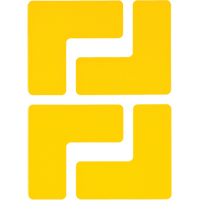 Floor Corner Marks, L, 5" L x 2" W, Yellow, Polyester Superchem Industries