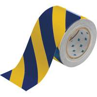 Ruban de marquage pour planchers ToughStripe, 4" x 100', Polyester, Bleu et jaune Superchem Industries