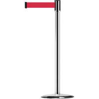 Montant pour barri&egrave;re Slimline TensaBarrier, Acier, 38" h, Ruban Rouge, Longueur du ruban 7,5' Superchem Industries
