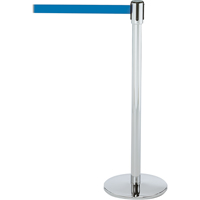 Montant pour barri&egrave;re Slimline TensaBarrier, Acier, 38" h, Ruban Bleu, Longueur du ruban 7,5' Superchem Industries