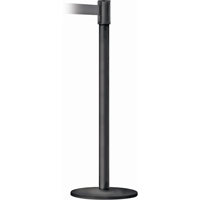Montant pour barri&egrave;re Slimline TensaBarrier, Acier, 38" h, Ruban Noir, Longueur du ruban 7,5' Superchem Industries