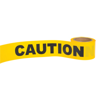 "Caution" Barricade Tape, English, 3" W x 300' L, 1.5 mils, Black on Yellow Superchem Industries